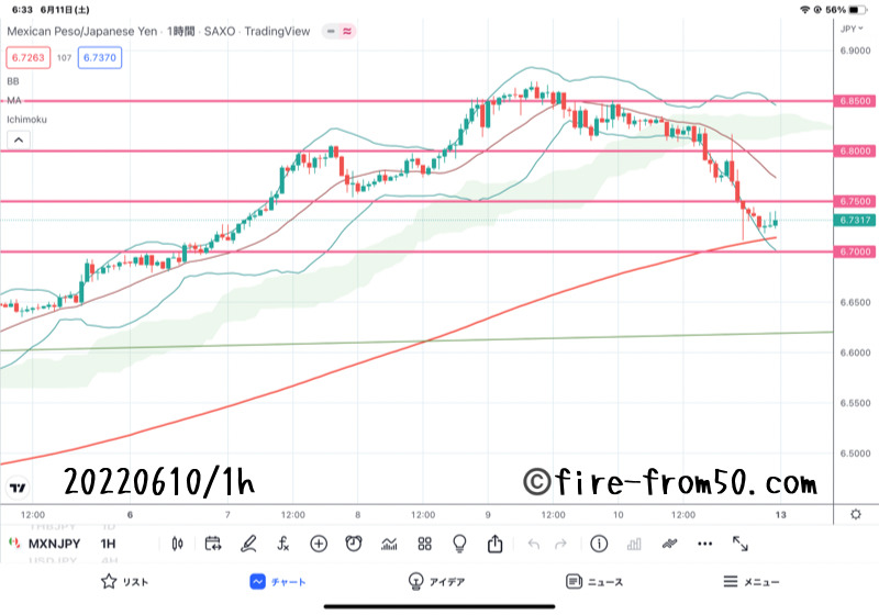 【Weekly】2022年6月6日週メキシコペソ円トレード