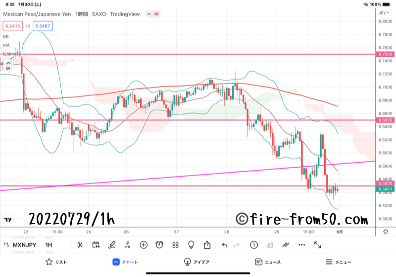 【Weekly】2022年7月25日週メキシコペソ円トレード