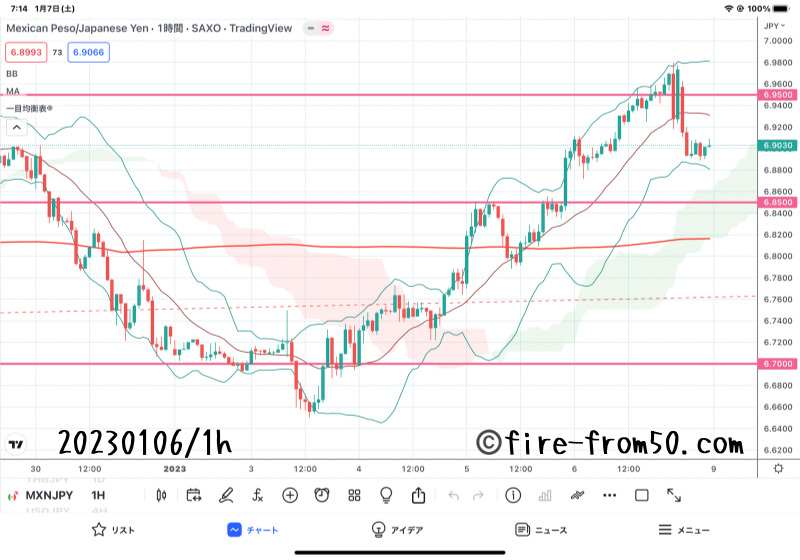  【Weekly】2023年1月2日週メキシコペソ円トレード
