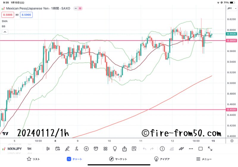  【Weekly】2024年1月8日週メキシコペソ円トレード