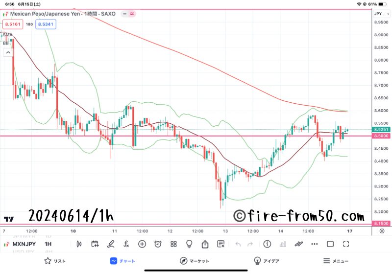 【Weekly】2024年6月10日週メキシコペソ円トレード