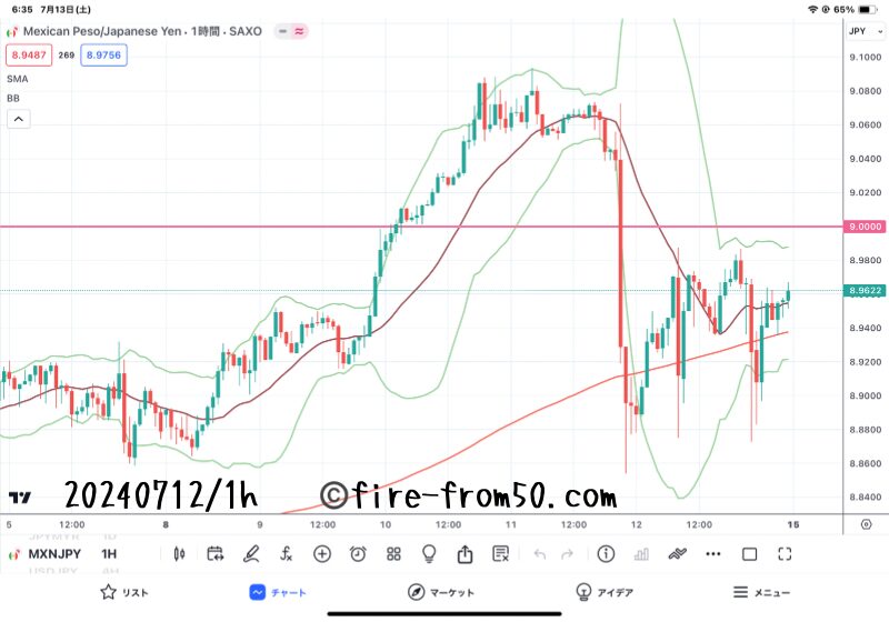 【Weekly】2024年7月8日週メキシコペソ円トレード