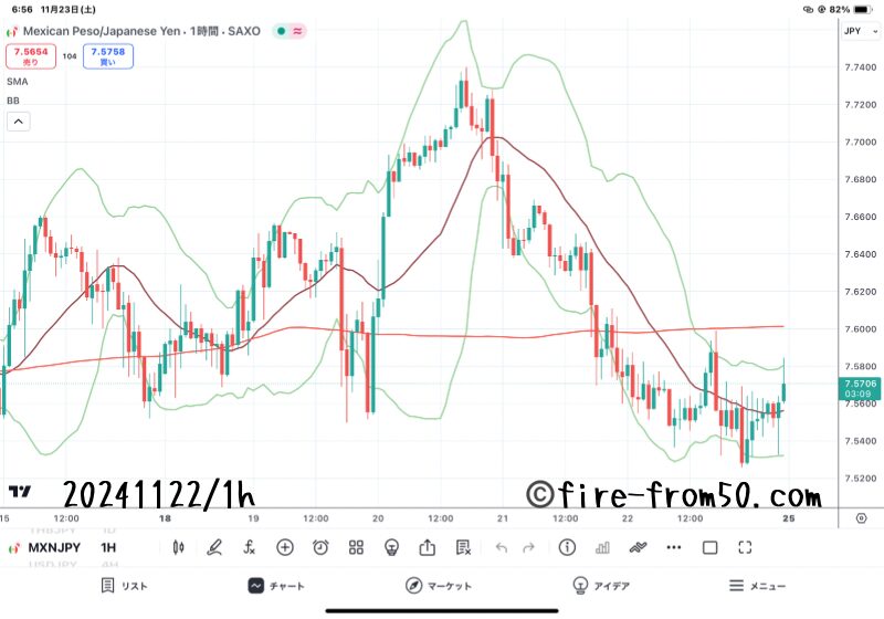【Weekly】2024年11月18日週メキシコペソ円トレード